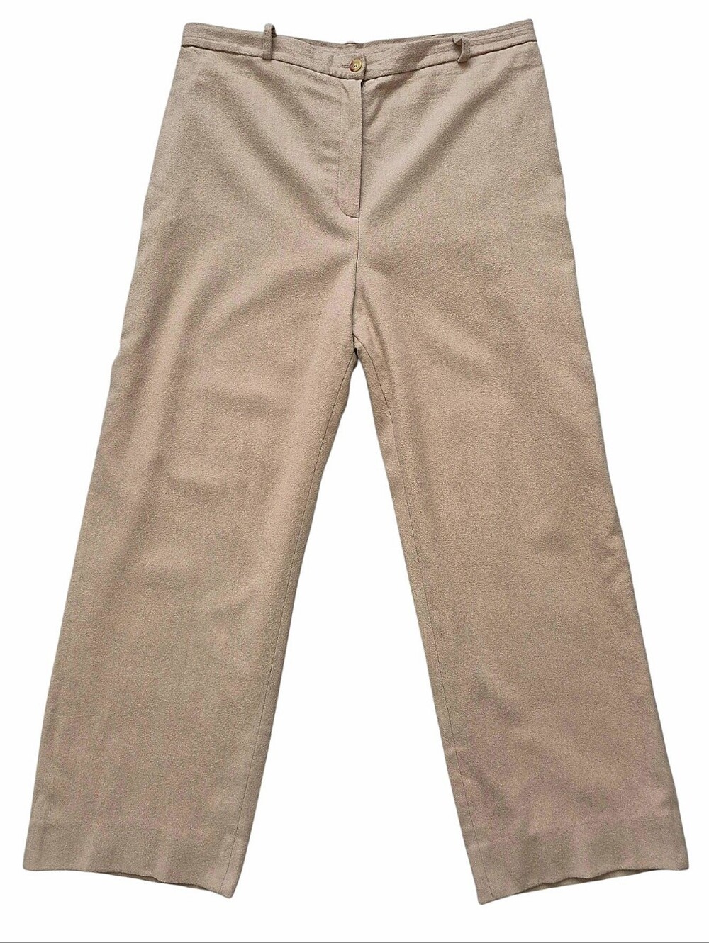 Lauren Ralph Lauren Wool Blend dress pants 14 Beige Wide Leg Trousers Office